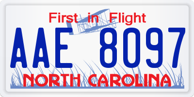 NC license plate AAE8097