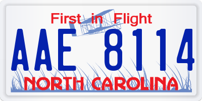 NC license plate AAE8114