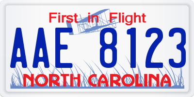 NC license plate AAE8123