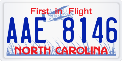 NC license plate AAE8146
