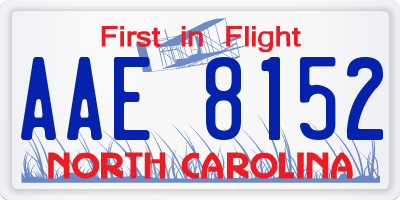 NC license plate AAE8152