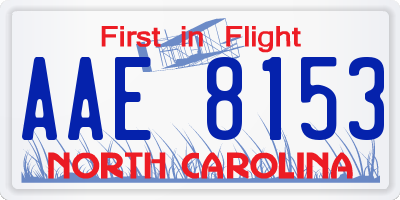 NC license plate AAE8153