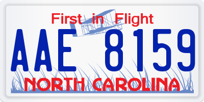 NC license plate AAE8159