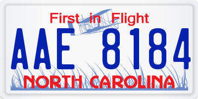 NC license plate AAE8184