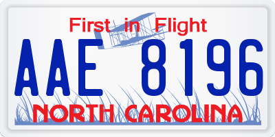 NC license plate AAE8196