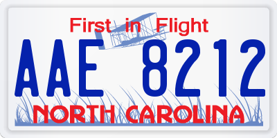 NC license plate AAE8212