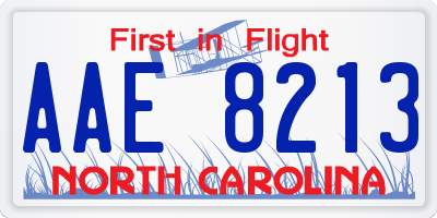 NC license plate AAE8213