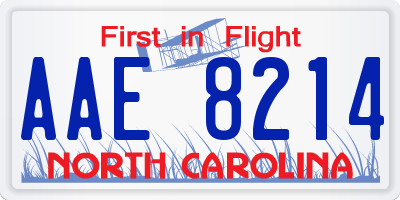 NC license plate AAE8214