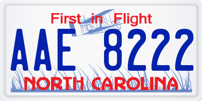 NC license plate AAE8222