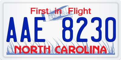 NC license plate AAE8230