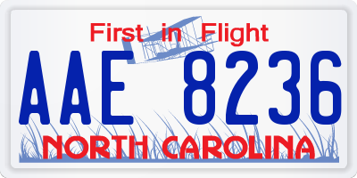 NC license plate AAE8236