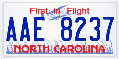 NC license plate AAE8237