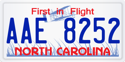 NC license plate AAE8252