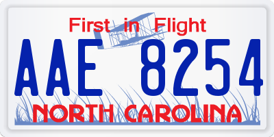 NC license plate AAE8254