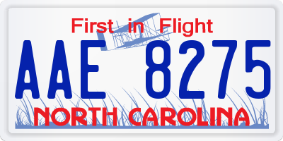 NC license plate AAE8275