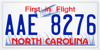 NC license plate AAE8276