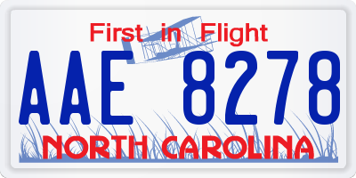 NC license plate AAE8278