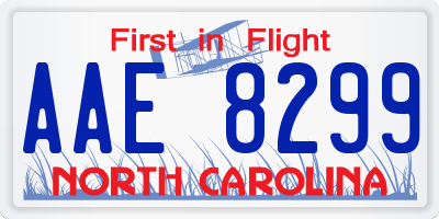 NC license plate AAE8299