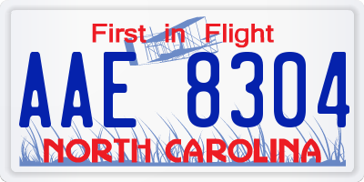 NC license plate AAE8304