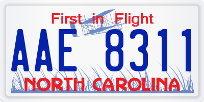 NC license plate AAE8311