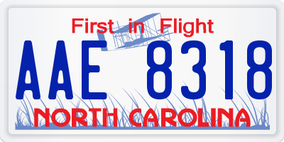 NC license plate AAE8318