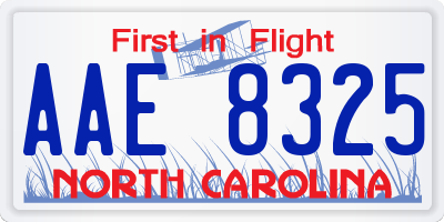 NC license plate AAE8325