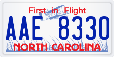 NC license plate AAE8330