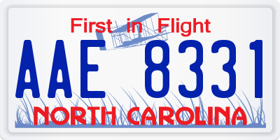 NC license plate AAE8331