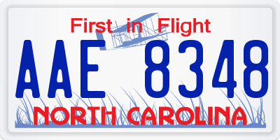 NC license plate AAE8348