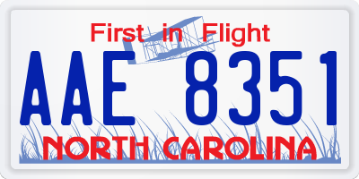 NC license plate AAE8351