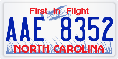 NC license plate AAE8352