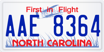 NC license plate AAE8364