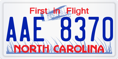 NC license plate AAE8370