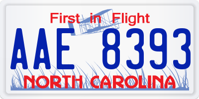 NC license plate AAE8393