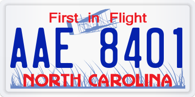 NC license plate AAE8401