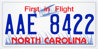 NC license plate AAE8422