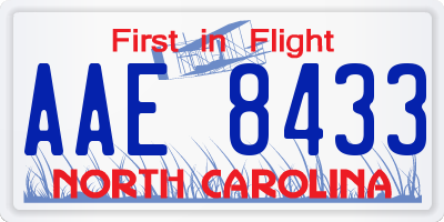 NC license plate AAE8433