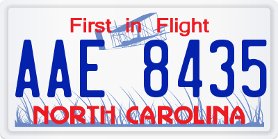NC license plate AAE8435
