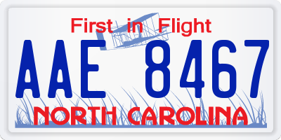 NC license plate AAE8467