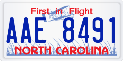 NC license plate AAE8491