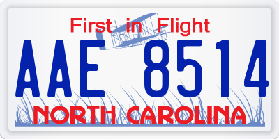 NC license plate AAE8514