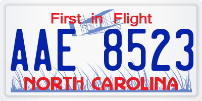 NC license plate AAE8523