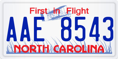 NC license plate AAE8543