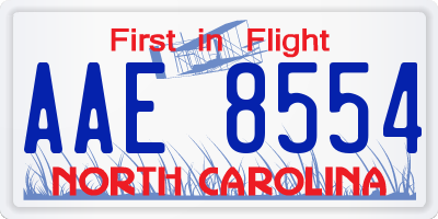 NC license plate AAE8554