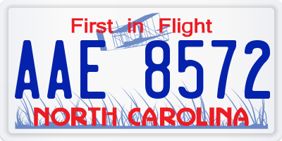 NC license plate AAE8572