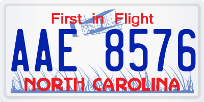 NC license plate AAE8576