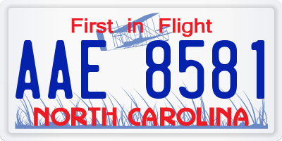 NC license plate AAE8581