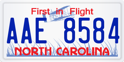 NC license plate AAE8584