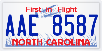 NC license plate AAE8587