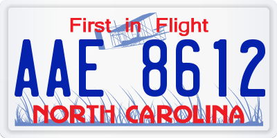 NC license plate AAE8612